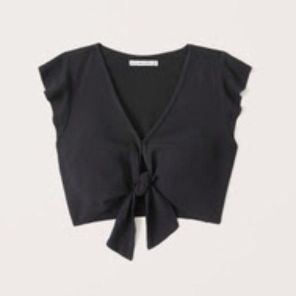 Abercrombie & Fitch Tops - A&F Flutter Sleeve Tie-Front Top - NWT!
